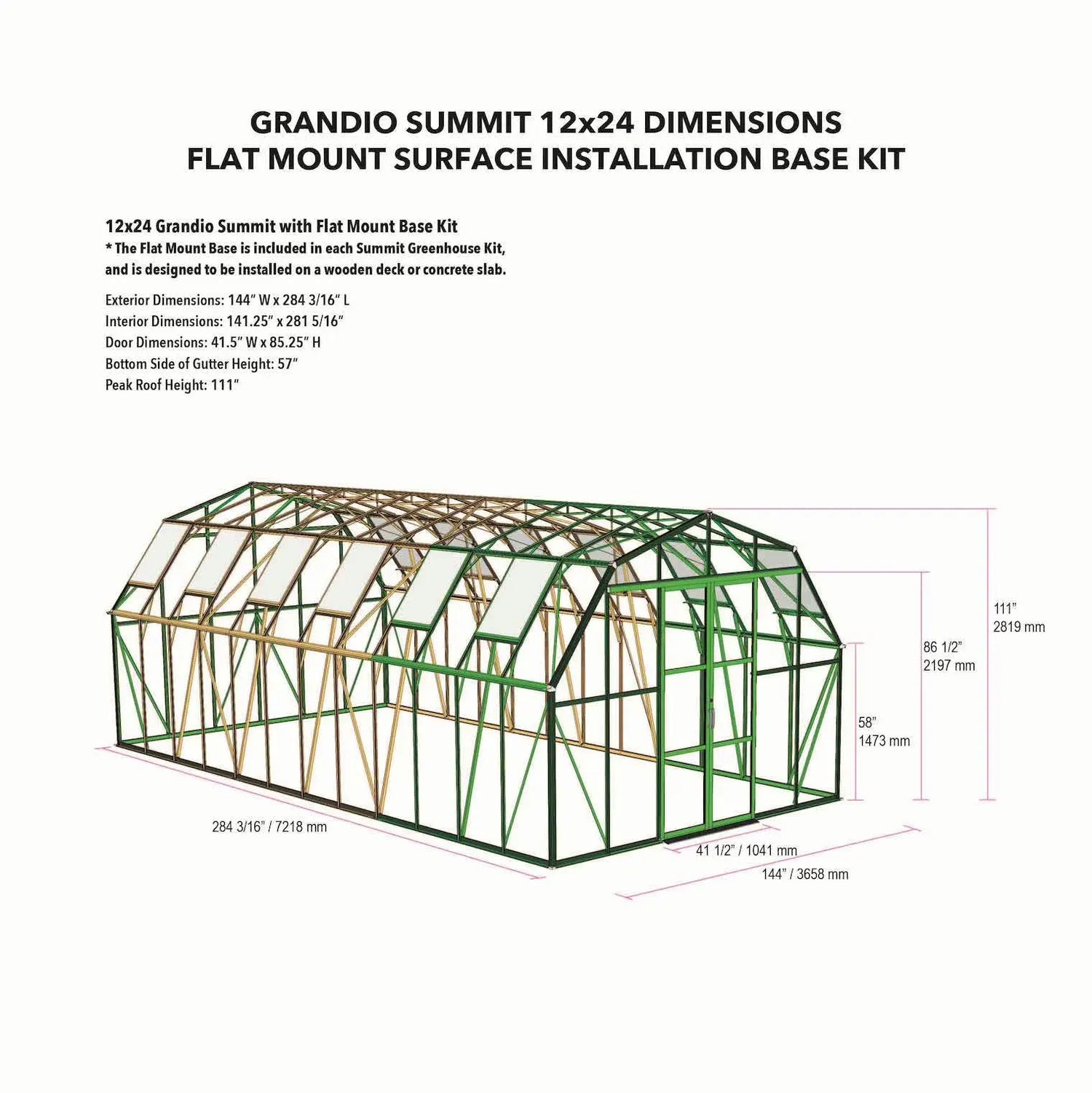 Grandio Summit 12x24 Grandio Greenhouses