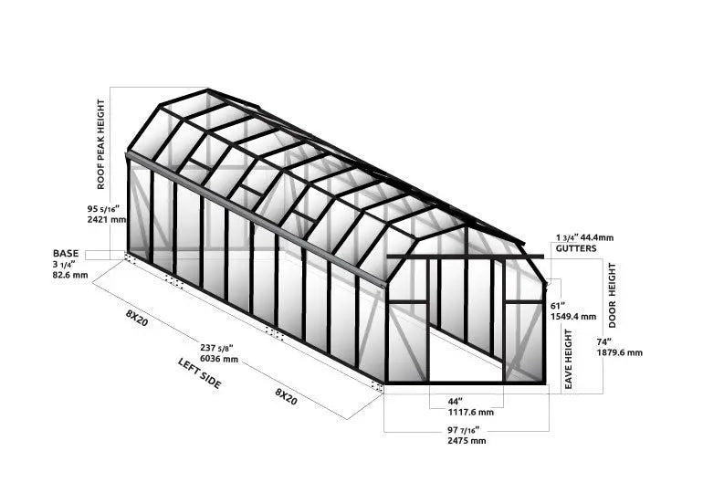 Grandio Elite 8x20 Grandio Greenhouses