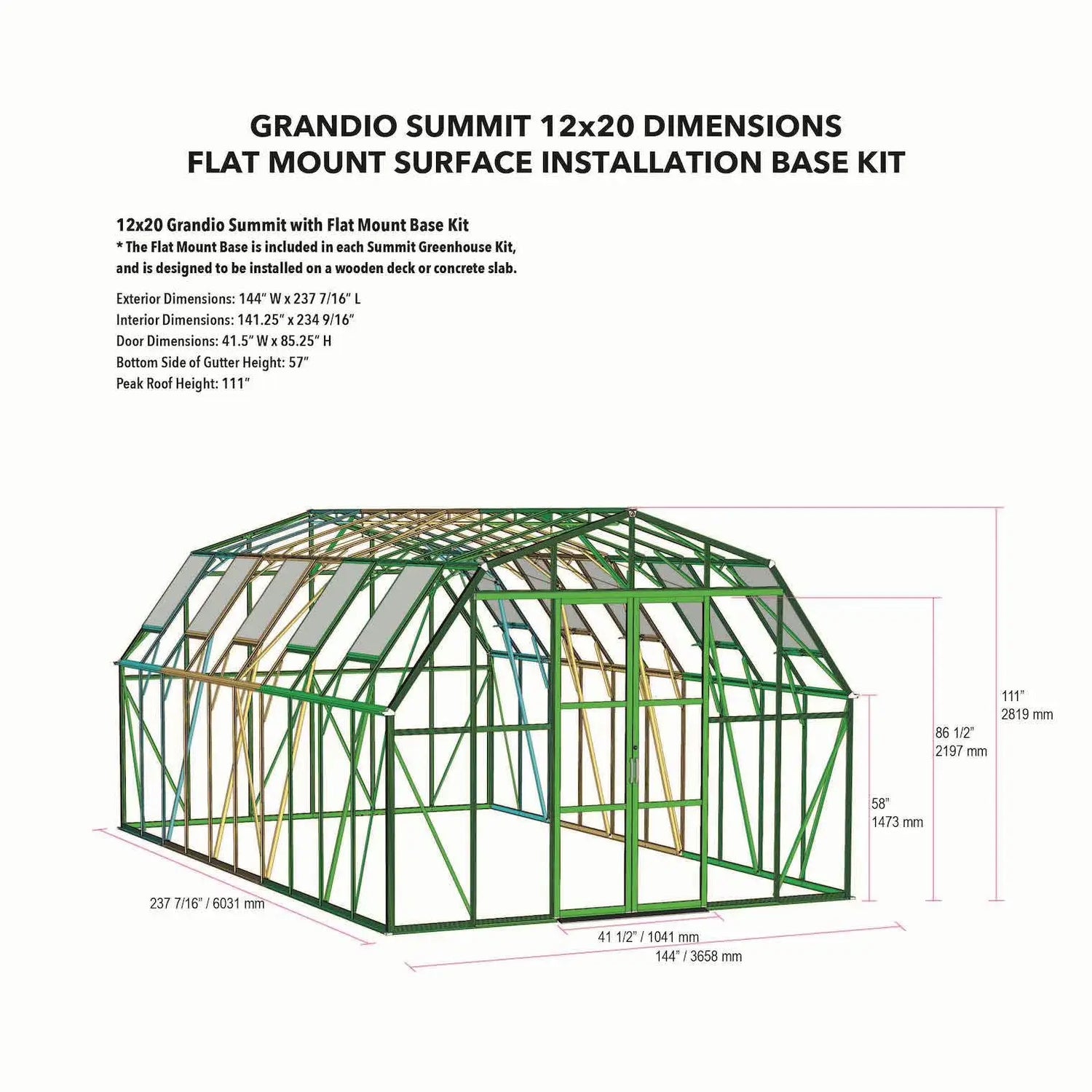 Grandio Summit 12x20 Grandio Greenhouses
