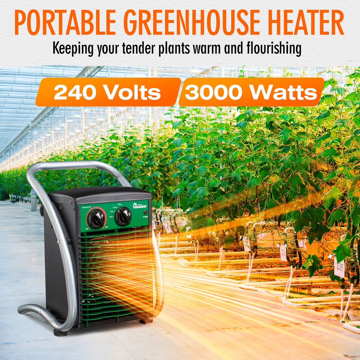 Dr. Infrared Heater 3000W / 10,400 BTU/hr Greenhouse Heater