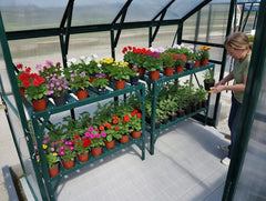 Powder Coated Steel 2-Tier Potting Bench Grandio Greenhouses