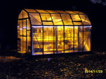 Grandio Elite greenhouse illuminated at night