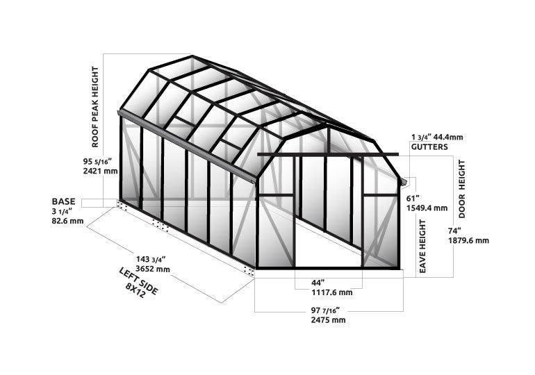 Grandio Elite 8x12 Greenhouse Kit